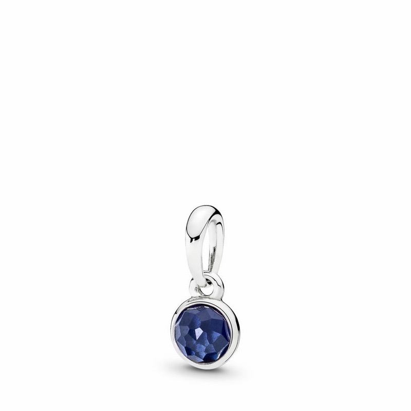 Pandora September Droplet Pendant - Sterling Silver/Blue/Synthetic Sapphire - Canada | OW9445XW